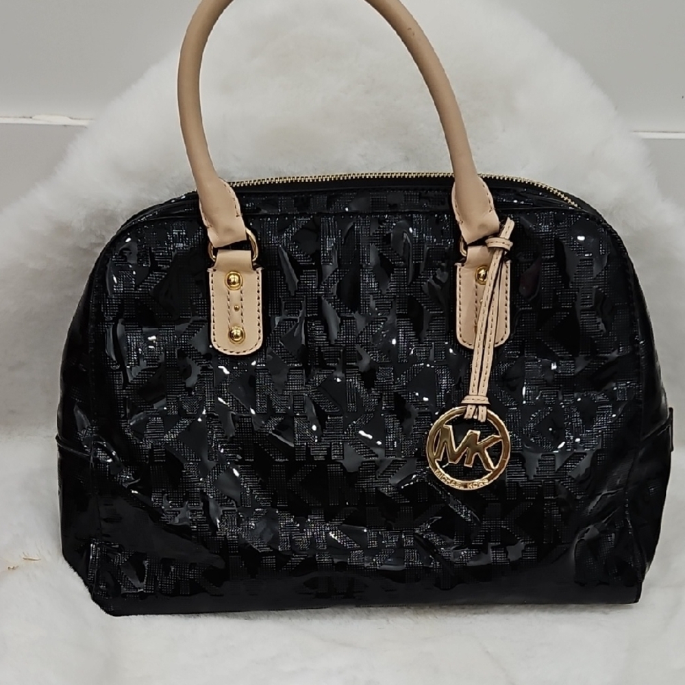Michael Kors Black and Cream Satchel